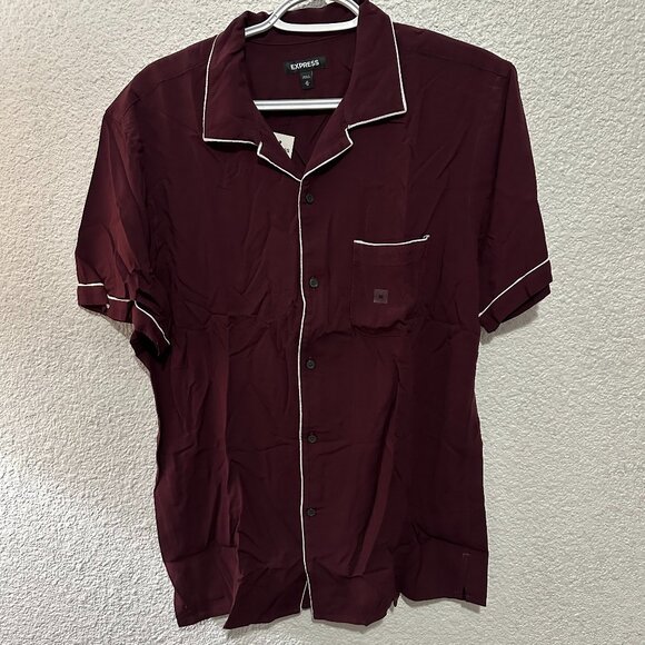Express Medium Rayon Button Down Shirt - Picture 1 of 4